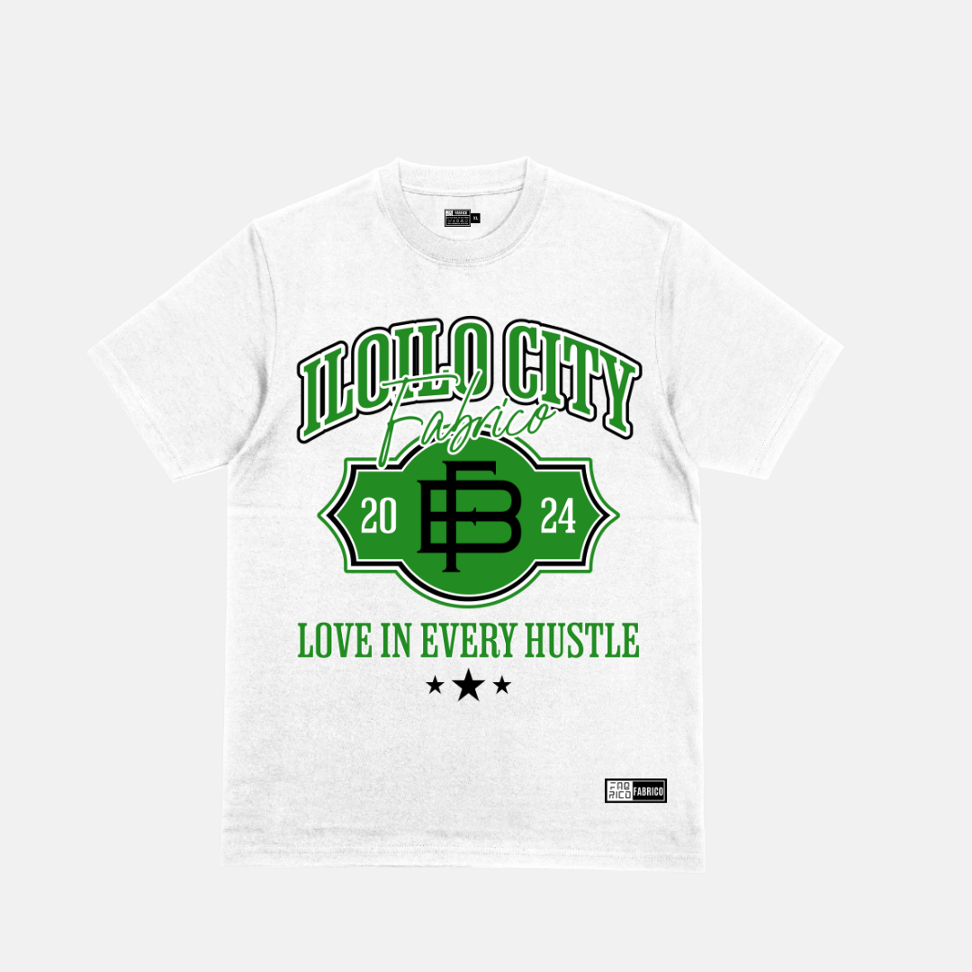 Iloilo City Varsity Hustle Tee – White Forest Green