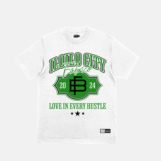Iloilo City Varsity Hustle Tee – White Forest Green
